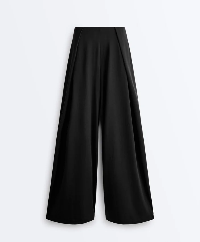 Modal Blend Straight-Leg Trousers with Side Pleat Modal Blend Straight-Leg Trousers with Side Pleat