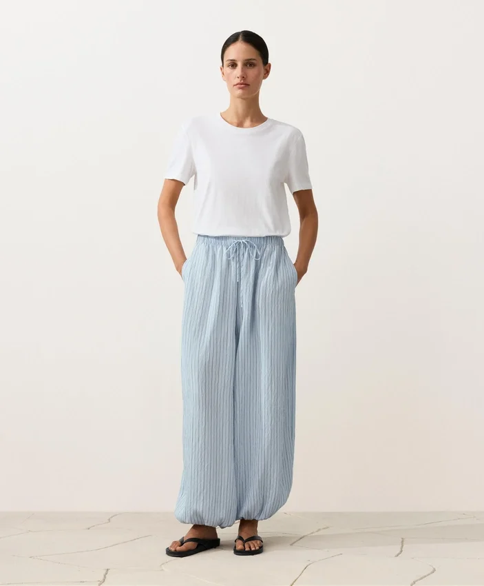 Modal Blend Striped Bloomer Trousers Modal Blend Striped Bloomer Trousers