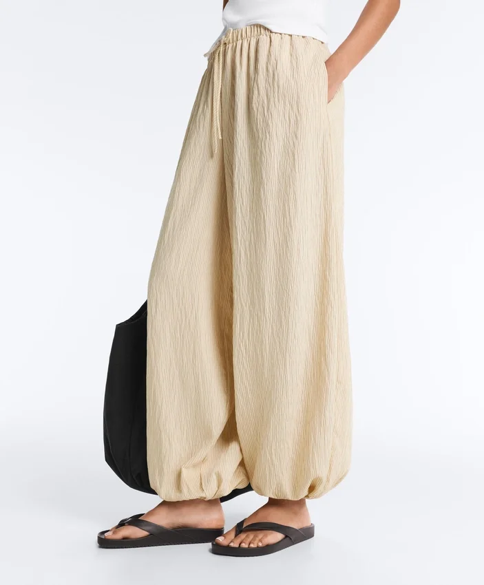 Modal Blend Striped Bloomer Trousers Modal Blend Striped Bloomer Trousers