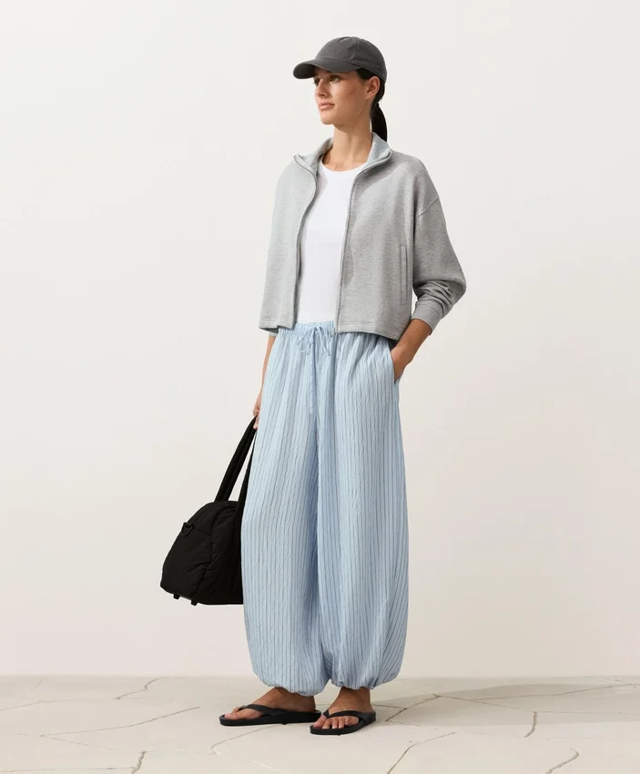 Modal Blend Striped Bloomer Trousers Modal Blend Striped Bloomer Trousers