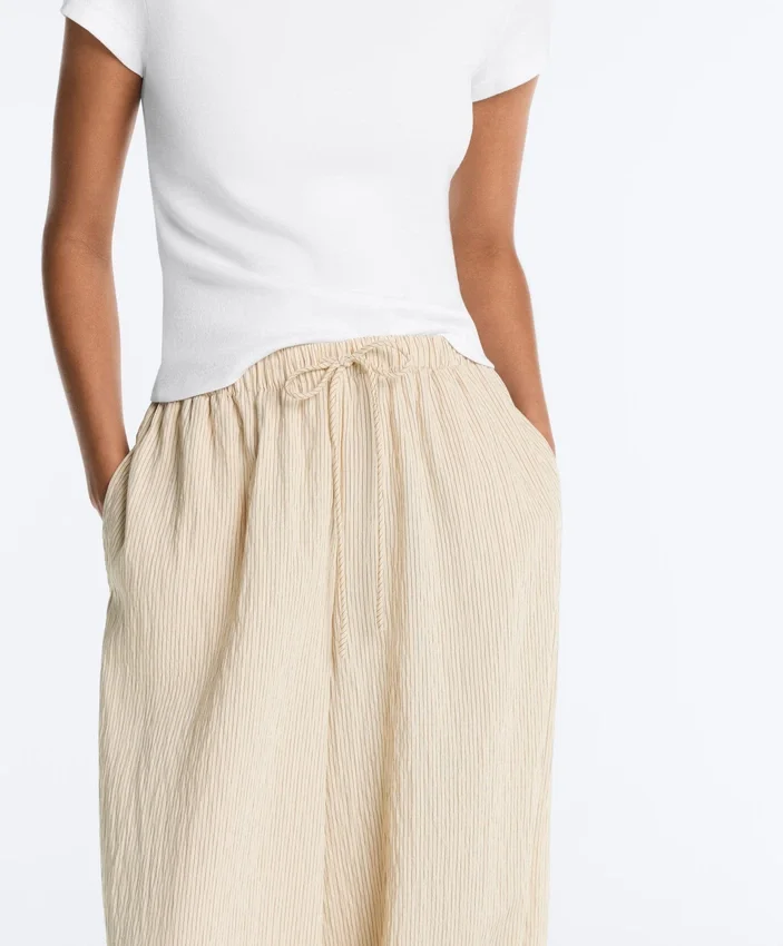 Modal Blend Striped Bloomer Trousers Modal Blend Striped Bloomer Trousers