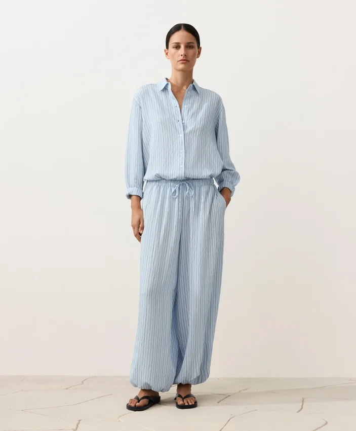 Modal Blend Striped Bloomer Trousers Modal Blend Striped Bloomer Trousers