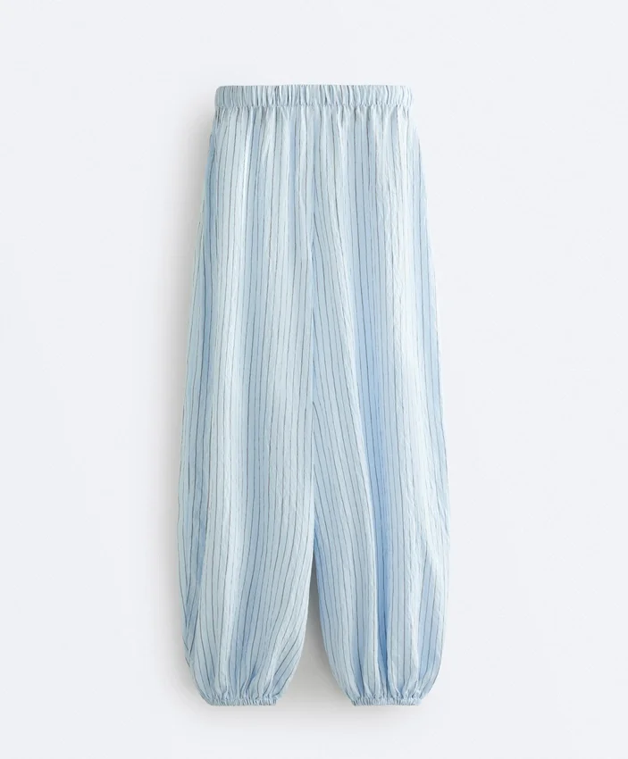 Modal Blend Striped Bloomer Trousers Modal Blend Striped Bloomer Trousers