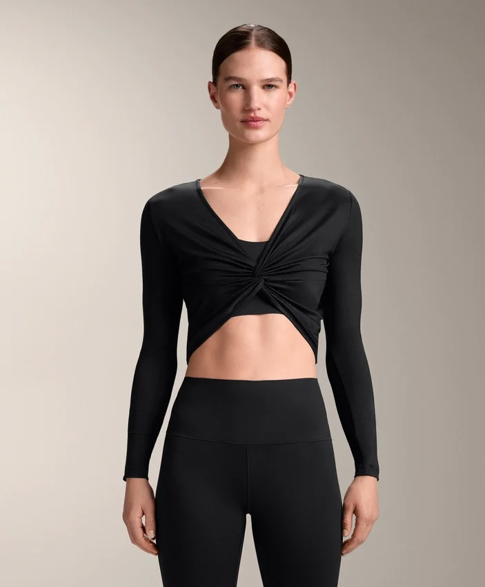 Multi-Position Long Sleeve Knotted Lyocell Blend T-Shirt Multi-Position Long Sleeve Knotted Lyocell Blend T-Shirt