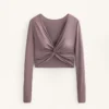 Multi-Position Long Sleeve Knotted Lyocell Blend T-Shirt Multi-Position Long Sleeve Knotted Lyocell Blend T-Shirt