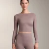 Multi-Position Long Sleeve Knotted Lyocell Blend T-Shirt Multi-Position Long Sleeve Knotted Lyocell Blend T-Shirt