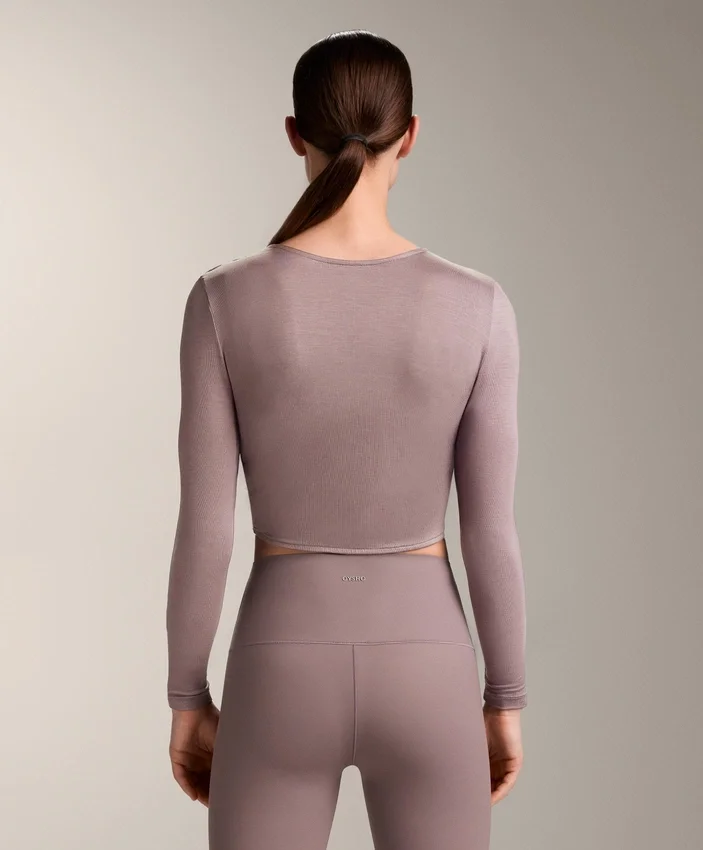 Multi-Position Long Sleeve Knotted Lyocell Blend T-Shirt Multi-Position Long Sleeve Knotted Lyocell Blend T-Shirt