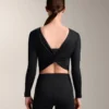 Multi-Position Long Sleeve Knotted Lyocell Blend T-Shirt Multi-Position Long Sleeve Knotted Lyocell Blend T-Shirt