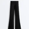 Neoprene-Effect High-Rise Flare Trousers Neoprene-Effect High-Rise Flare Trousers