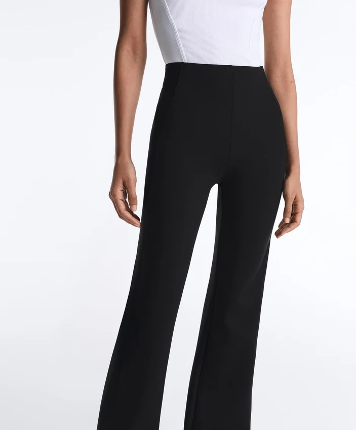 Neoprene-Effect High-Rise Flare Trousers Neoprene-Effect High-Rise Flare Trousers