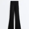 Neoprene-Effect High-Rise Flare Trousers Neoprene-Effect High-Rise Flare Trousers