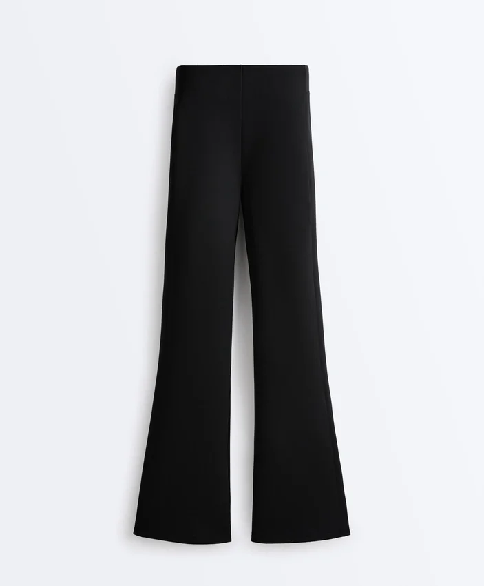 Neoprene-Effect High-Rise Flare Trousers Neoprene-Effect High-Rise Flare Trousers