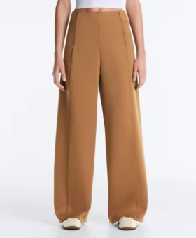 Neoprene Effect High Rise Wide-Leg Trousers