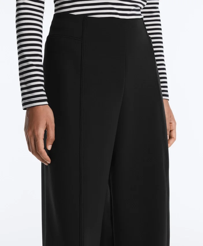 Neoprene Effect High Rise Wide-Leg Trousers Neoprene Effect High Rise Wide-Leg Trousers