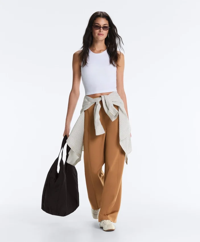 Neoprene Effect High Rise Wide-Leg Trousers Neoprene Effect High Rise Wide-Leg Trousers