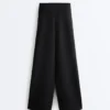 Neoprene Effect High Rise Wide-Leg Trousers Neoprene Effect High Rise Wide-Leg Trousers