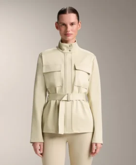Neoprene-Effect Jacket with Belt