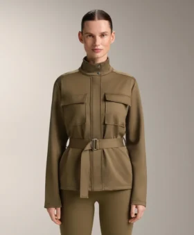 Neoprene-Effect Jacket with Belt