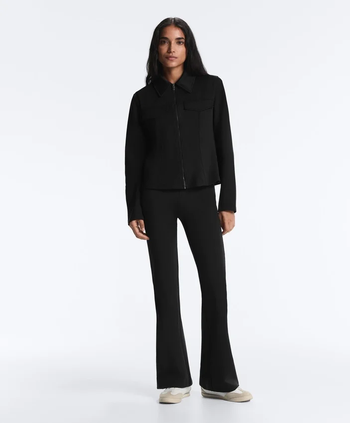Neoprene-Effect High-Rise Flare Trousers Neoprene-Effect High-Rise Flare Trousers