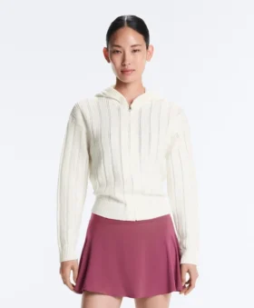Openwork Knit Hooded Jacket