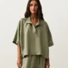 Oversize 100% Linen Short-Sleeved Shirt