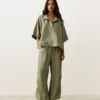 Oversize 100% Linen Short-Sleeved Shirt