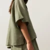 Oversize 100% Linen Short-Sleeved Shirt