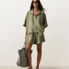 Oversize 100% Linen Short-Sleeved Shirt