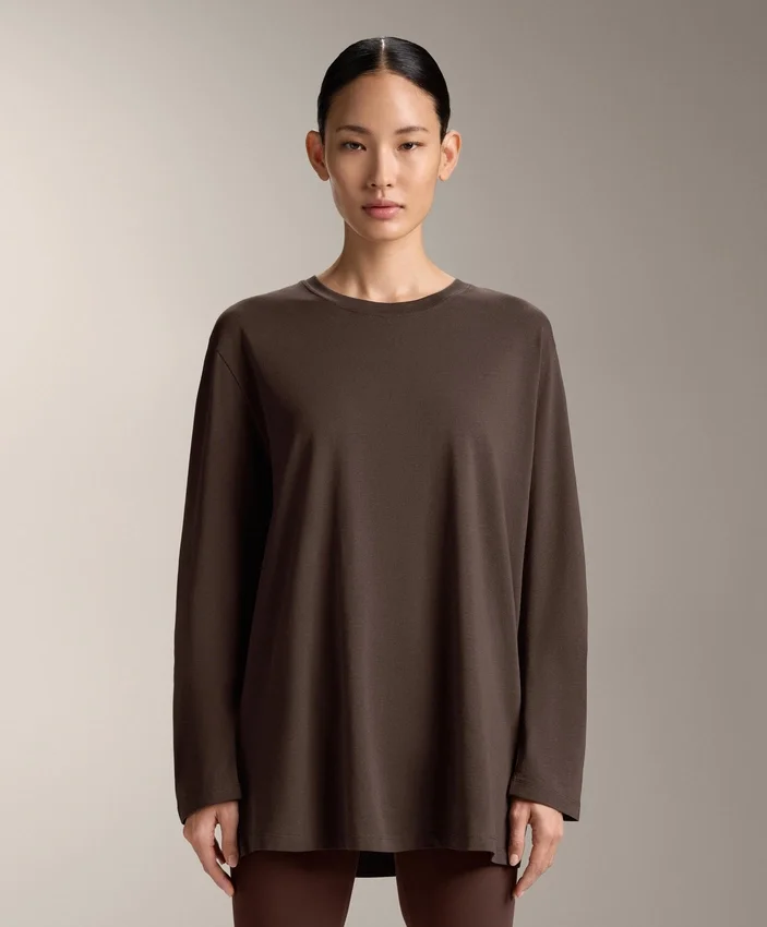 Oversize Cotton Blend Long-Sleeve T-Shirt Oversize Cotton Blend Long-Sleeve T-Shirt