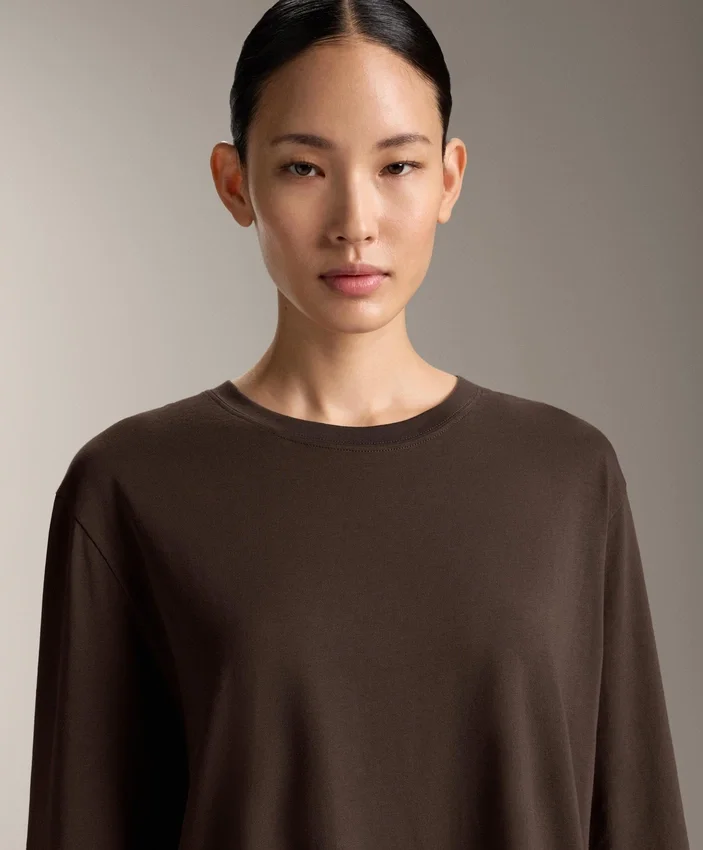 Oversize Cotton Blend Long-Sleeve T-Shirt Oversize Cotton Blend Long-Sleeve T-Shirt