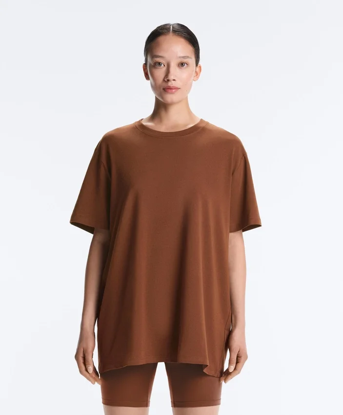 Oversize Cotton-Blend Short-Sleeved T-Shirt Oversize Cotton-Blend Short-Sleeved T-Shirt