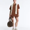 Oversize Cotton-Blend Short-Sleeved T-Shirt Oversize Cotton-Blend Short-Sleeved T-Shirt