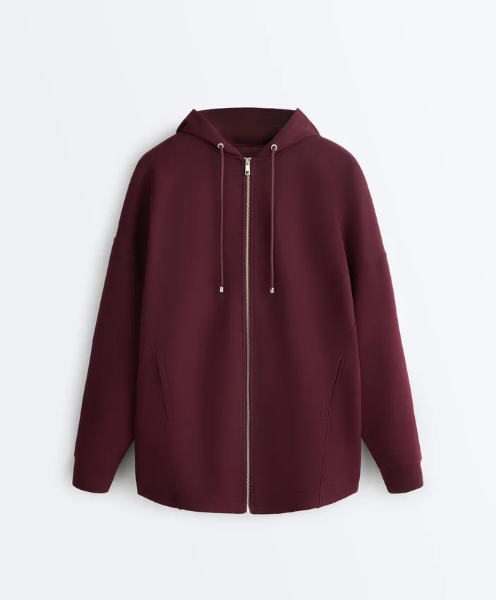 Oversize Cotton Piqué Hooded Jacket Oversize Cotton Piqué Hooded Jacket