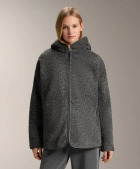 Oversize Faux-Shearling Jacket with Faux-Fur Lined Hood