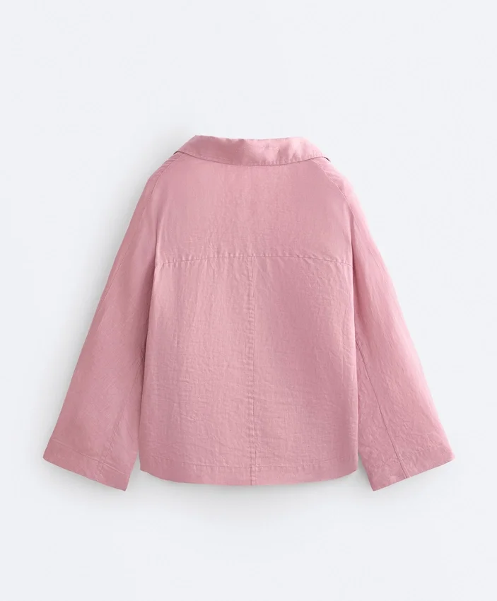Oversize Long-Sleeve 100% Linen Polo Shirt Oversize Long-Sleeve 100% Linen Polo Shirt