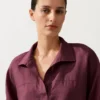 Oversize Long-Sleeve 100% Linen Polo Shirt Oversize Long-Sleeve 100% Linen Polo Shirt