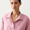 Oversize Long-Sleeve 100% Linen Polo Shirt Oversize Long-Sleeve 100% Linen Polo Shirt