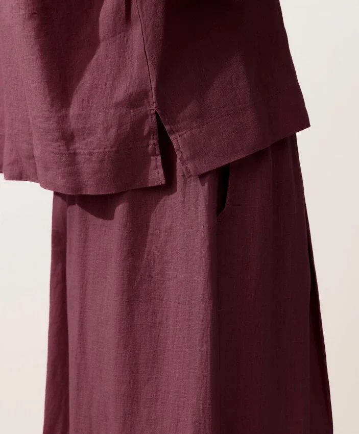 Oversize Long-Sleeve 100% Linen Polo Shirt Oversize Long-Sleeve 100% Linen Polo Shirt