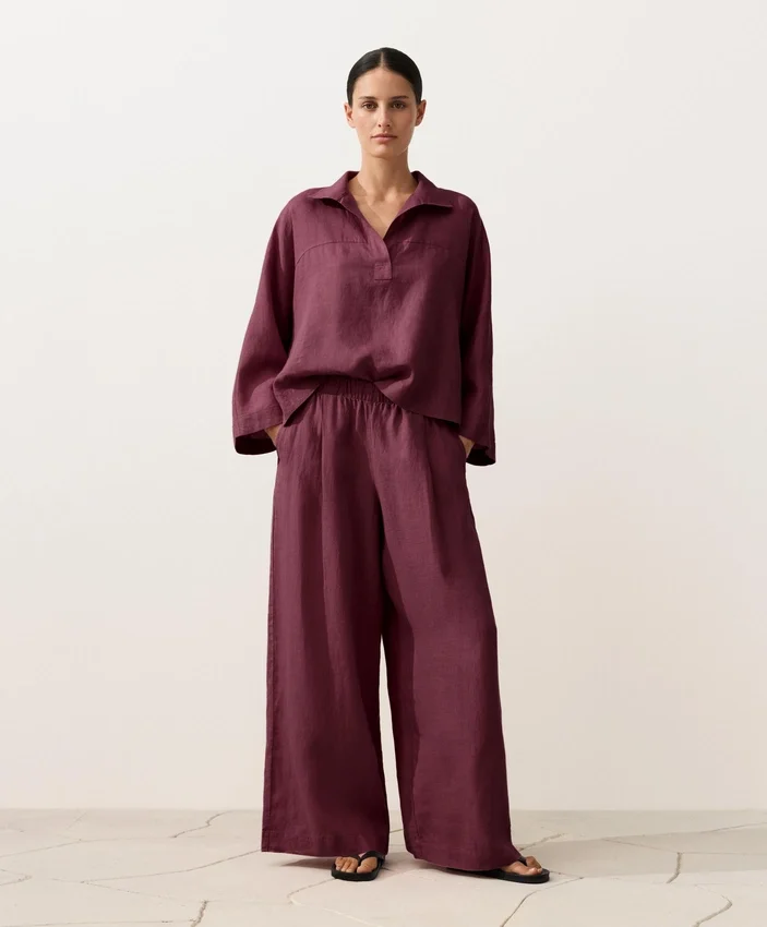100% Linen Wide-Leg Trousers 100% Linen Wide-Leg Trousers