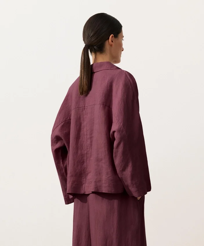 Oversize Long-Sleeve 100% Linen Polo Shirt Oversize Long-Sleeve 100% Linen Polo Shirt