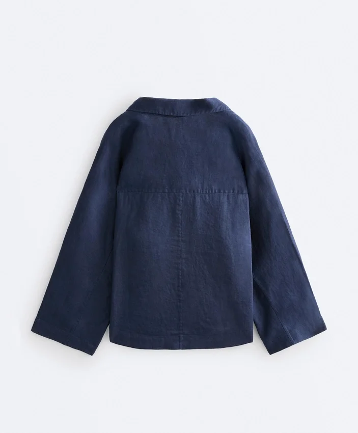 Oversize Long-Sleeve 100% Linen Polo Shirt Oversize Long-Sleeve 100% Linen Polo Shirt