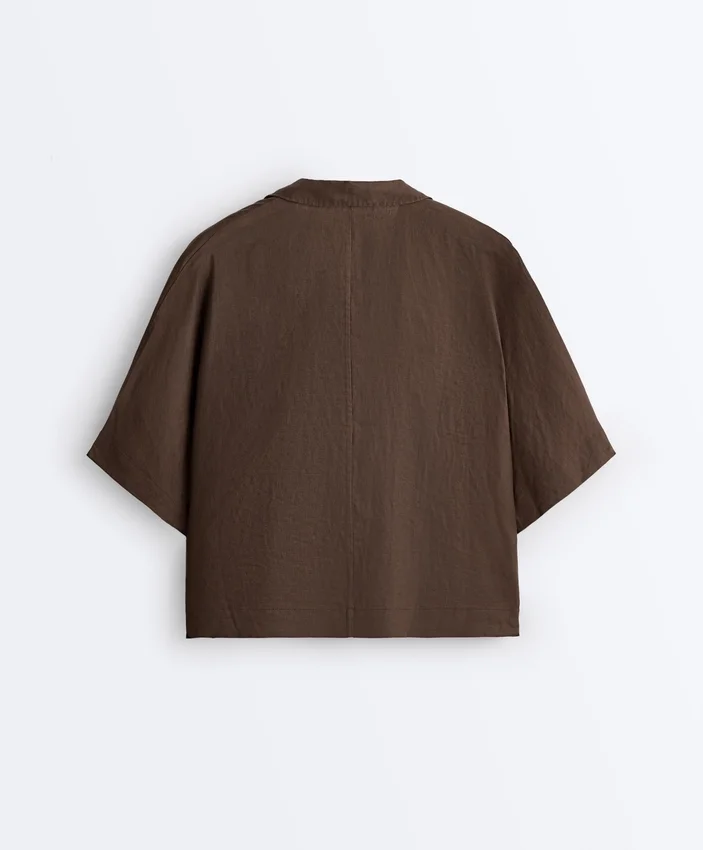 Oversize Short-Sleeve 100% Linen Polo Shirt Oversize Short-Sleeve 100% Linen Polo Shirt
