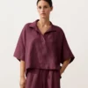 Oversize Short-Sleeved 100% Linen Shirt