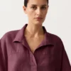 Oversize Short-Sleeved 100% Linen Shirt