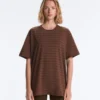Oversize Striped Cotton Blend Short Sleeve T-Shirt Oversize Striped Cotton Blend Short Sleeve T-Shirt
