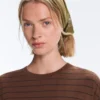 Oversize Striped Cotton Blend Short Sleeve T-Shirt Oversize Striped Cotton Blend Short Sleeve T-Shirt