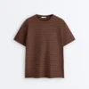 Oversize Striped Cotton Blend Short Sleeve T-Shirt Oversize Striped Cotton Blend Short Sleeve T-Shirt