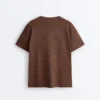 Oversize Striped Cotton Blend Short Sleeve T-Shirt Oversize Striped Cotton Blend Short Sleeve T-Shirt