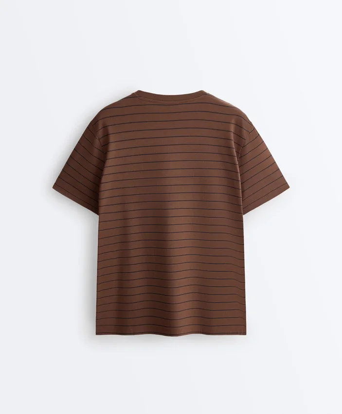 Oversize Striped Cotton Blend Short Sleeve T-Shirt Oversize Striped Cotton Blend Short Sleeve T-Shirt