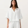 Oversized Short Sleeve 100% Linen Shirt